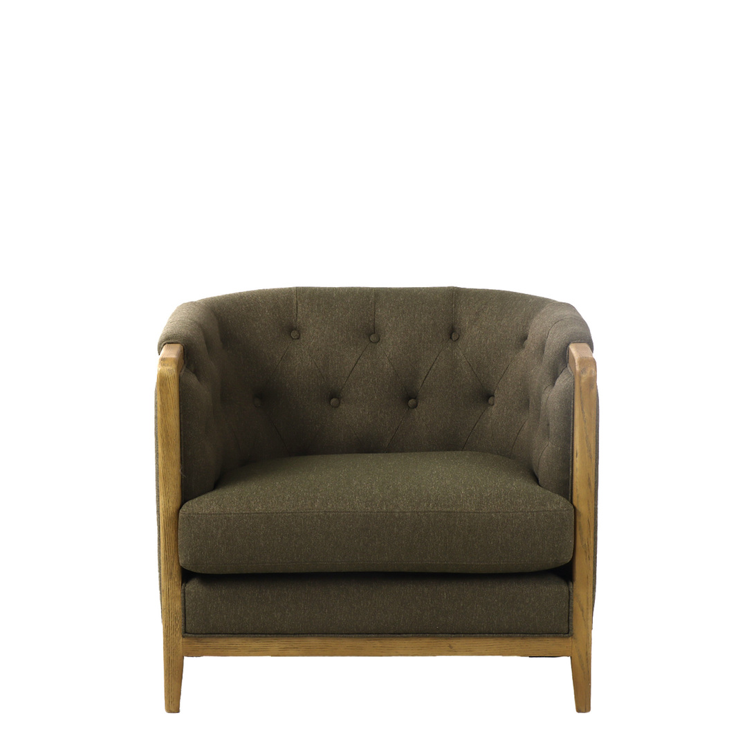 REGAL 1 SEATER SOFA - DARK COFFEE / HISTORY OAK image 1